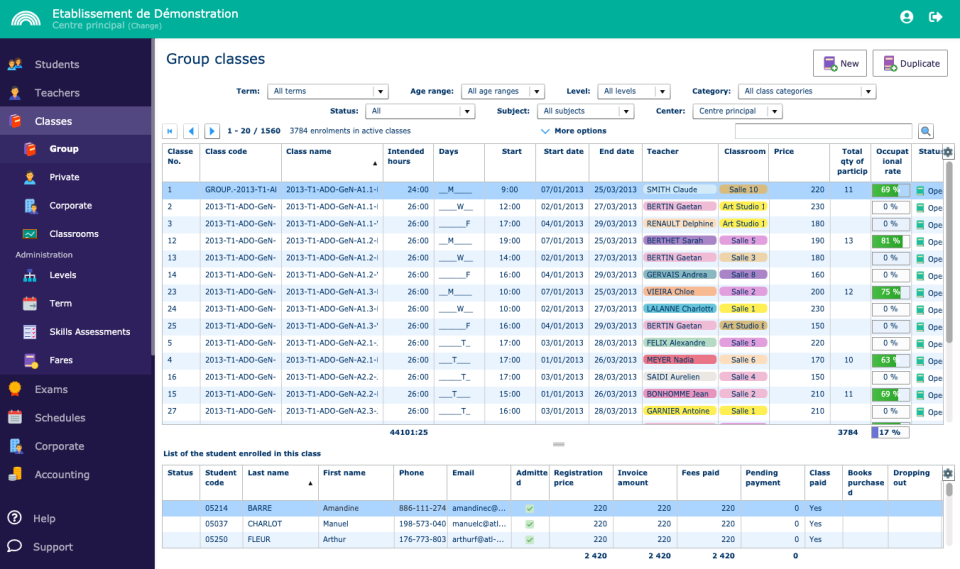 screenshot of AEC Academia